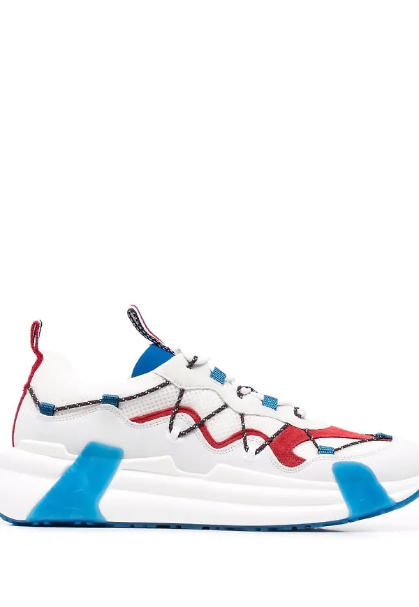 Moncler låga sneakers med färgblock - Vit