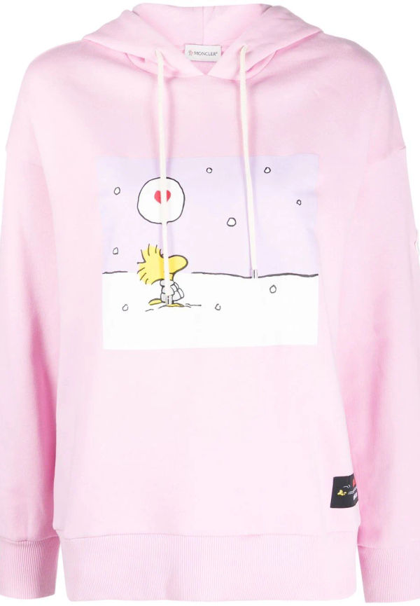 Moncler långärmad huvtröja med grafiskt tryck - Rosa