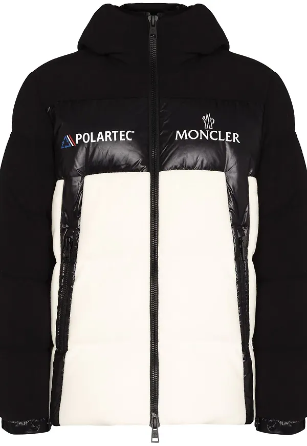 Moncler Malavoy tvåfärgad vadderad jacka - Svart