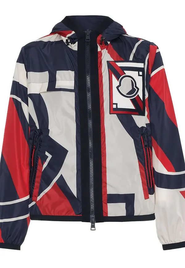 Moncler Moncler X Craig Green trefärgad jacka med huva - Blå