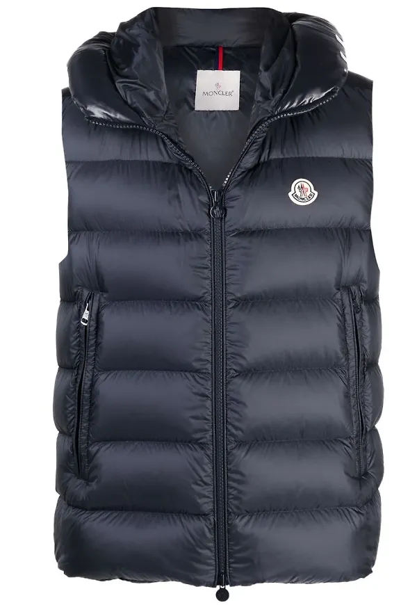 Moncler Montreuil väst med huva - Blå