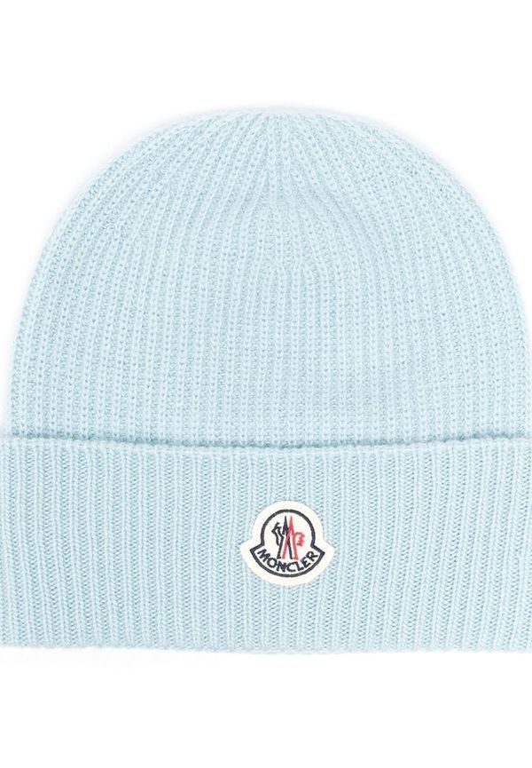 Moncler mössa med logotypmärke - Blå