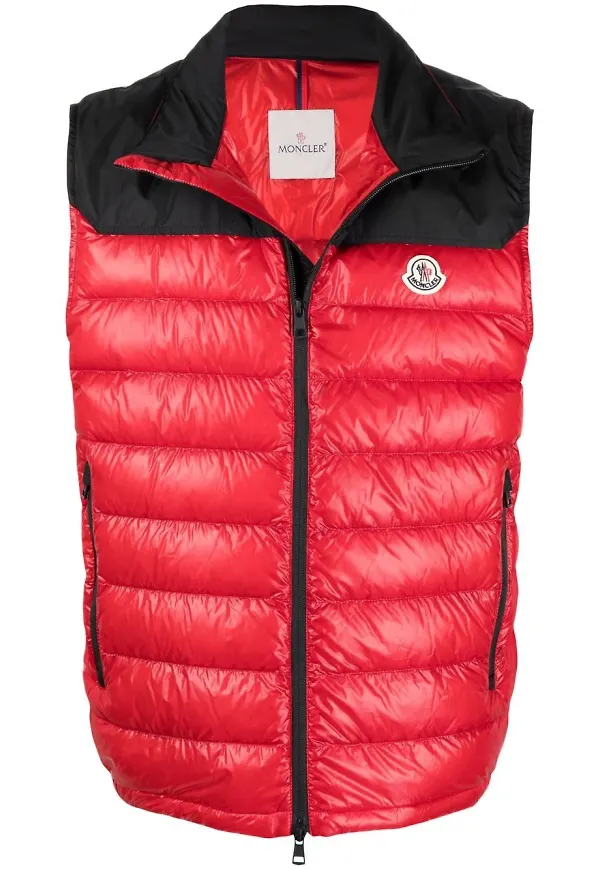 Moncler Ortac vadderad dunväst - Röd