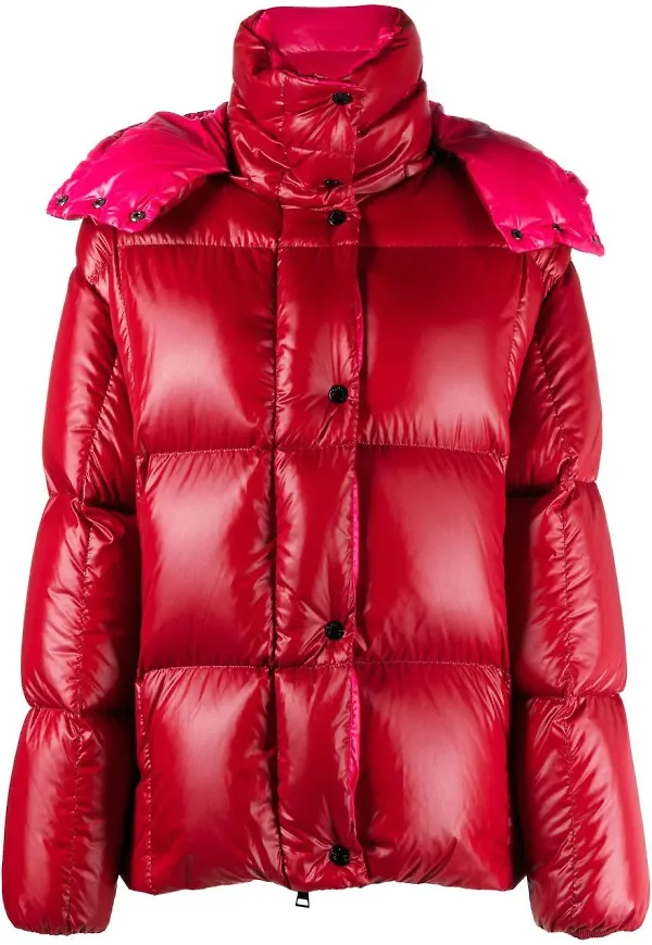 Moncler Parana puffjacka med huva - Röd