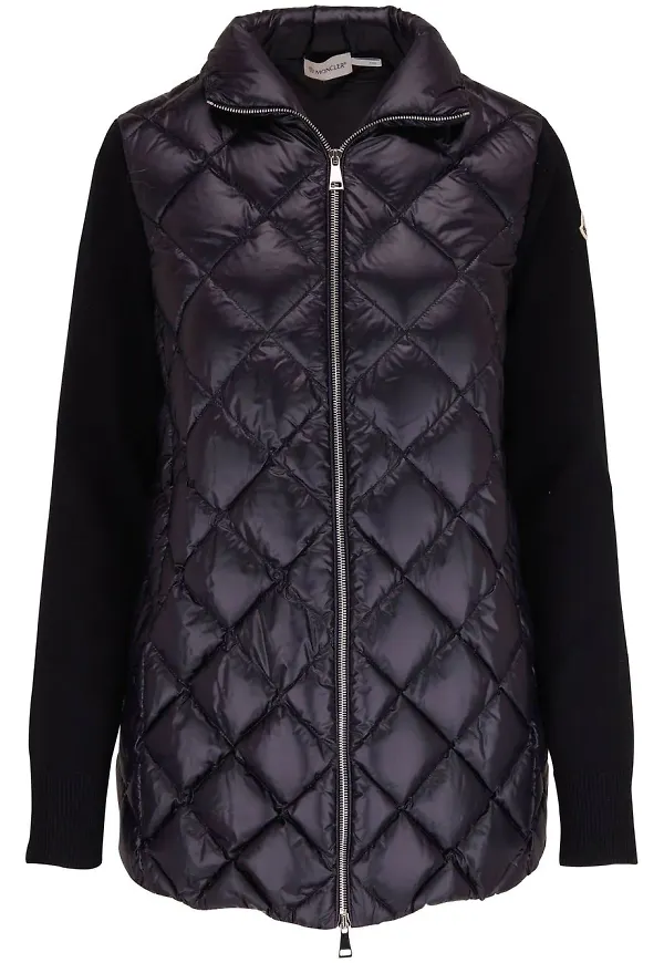 Moncler parkas med kontrastpanel - Svart