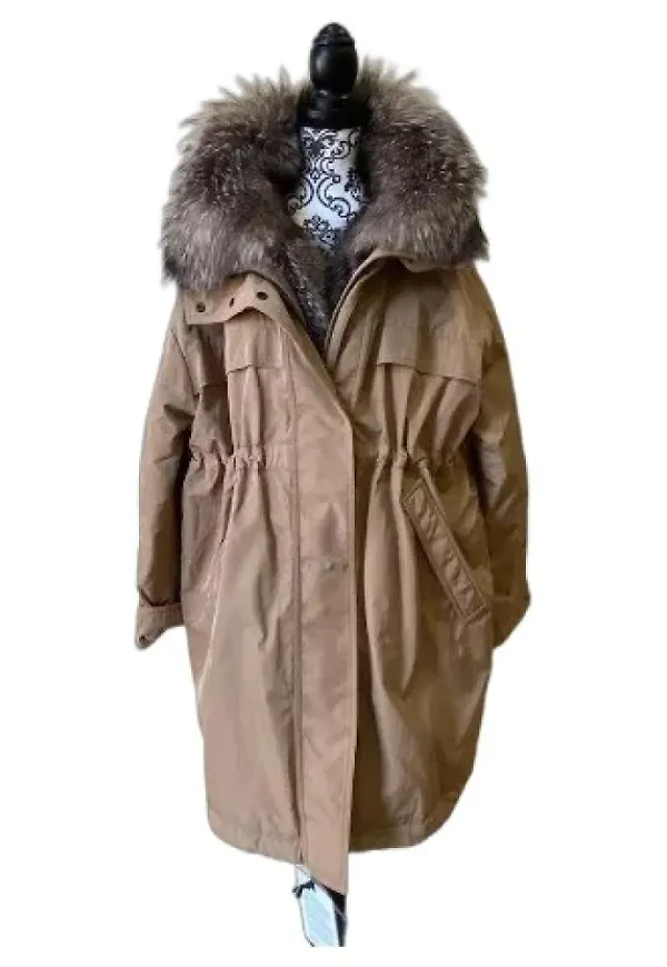 Moncler Pre-owned Pre-owned päls ytterkläder Beige, Dam