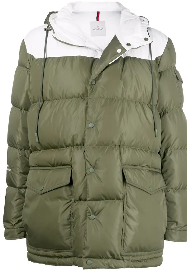 Moncler puffjacka med färgblock - Vit