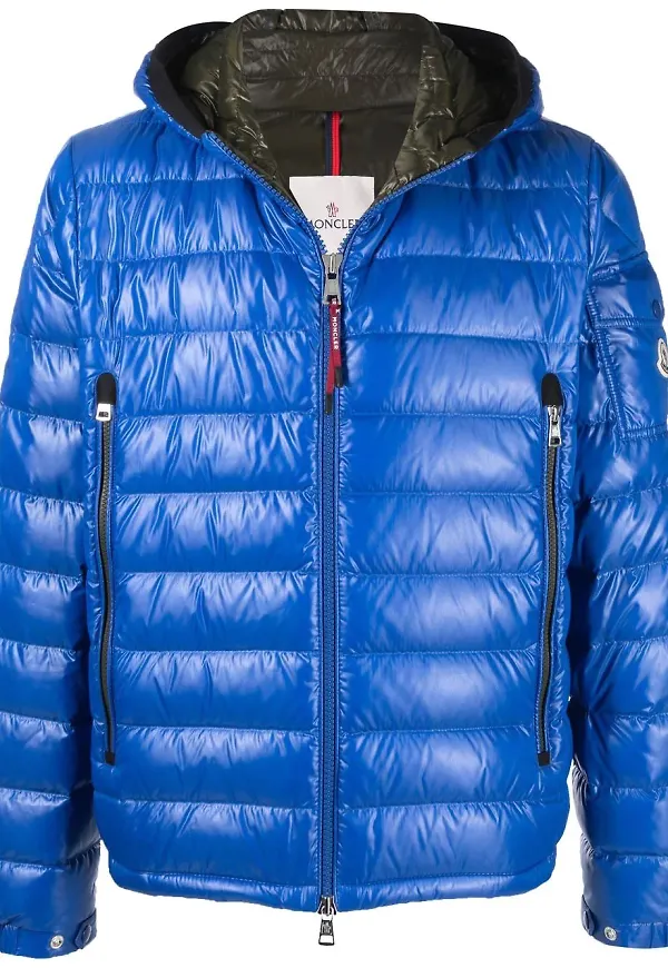 Moncler puffjacka med huva - Blå