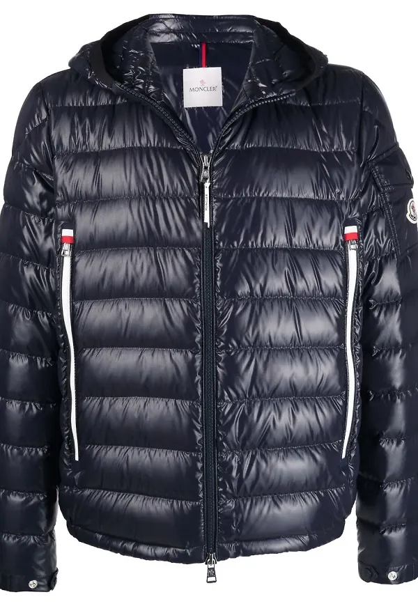 Moncler puffjacka med huva - Blå