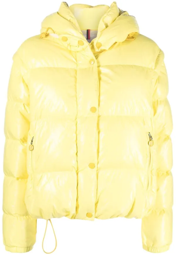 Moncler puffjacka med huva - Gul