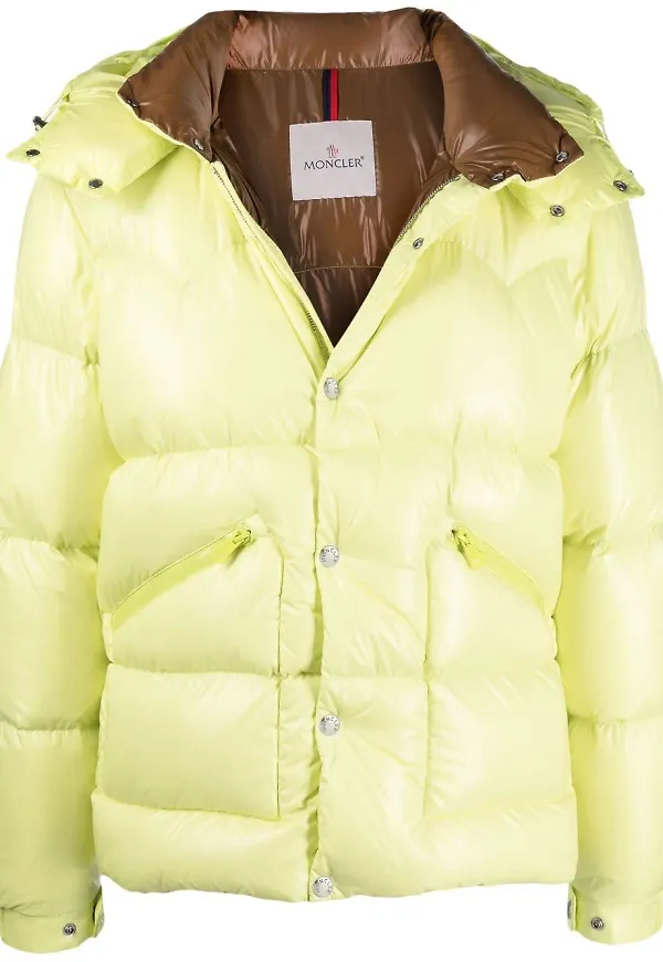 Moncler puffjacka med huva - Gul