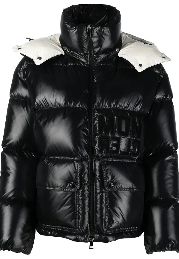 Moncler puffjacka med hög krage - Svart