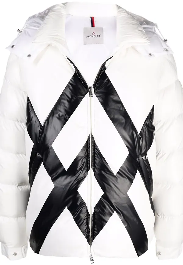 Moncler puffjacka med korstryck - Vit