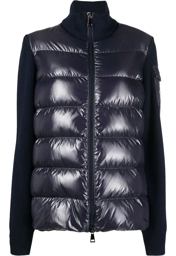 Moncler puffjacka med panel - Blå