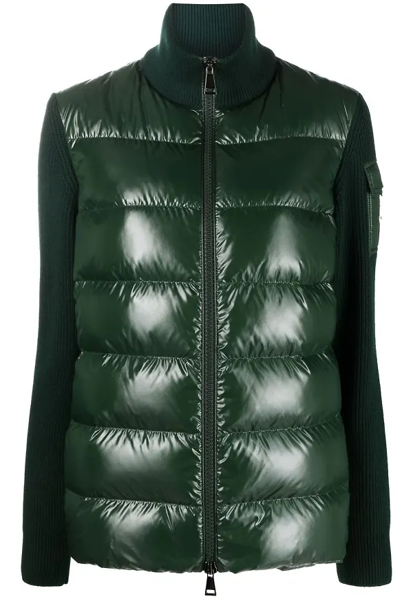 Moncler puffjacka med panel - Grön