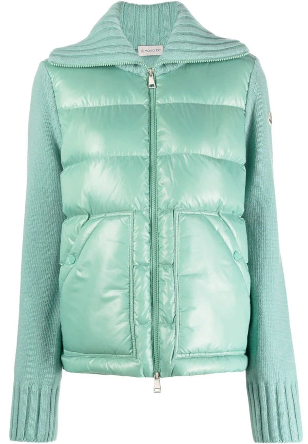 Moncler puffjacka med panel - Grön
