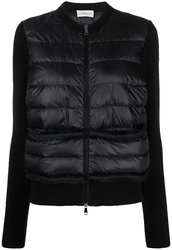 Moncler puffjacka med panel - Svart