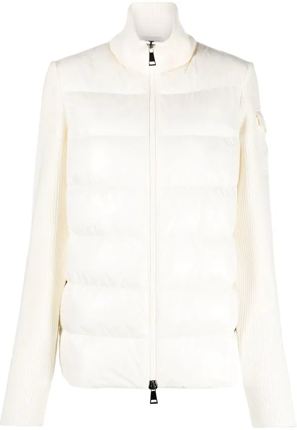 Moncler puffjacka med panel - Vit