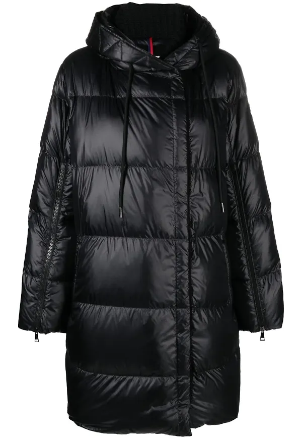 Moncler puffkappa med dragsko - Svart