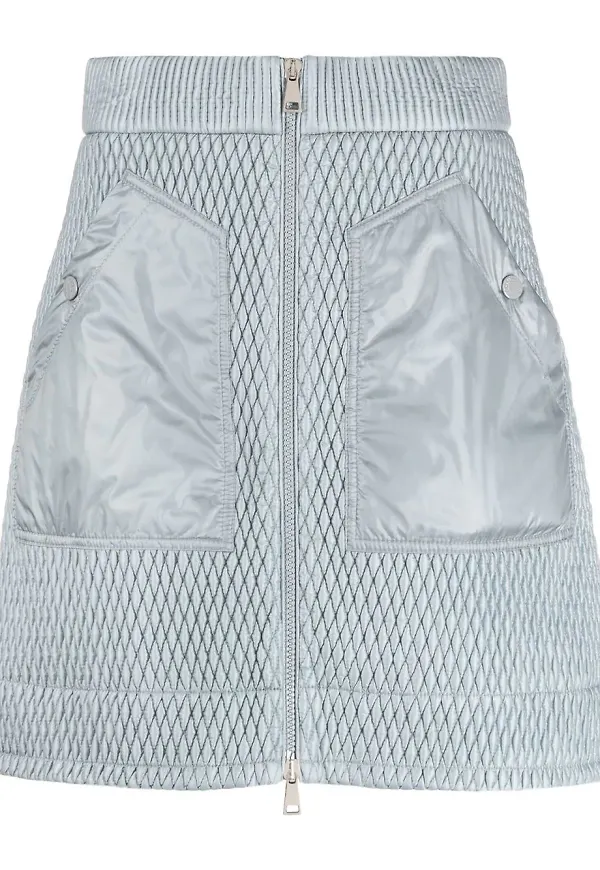 Moncler quiltad A-linjekjol - Blå