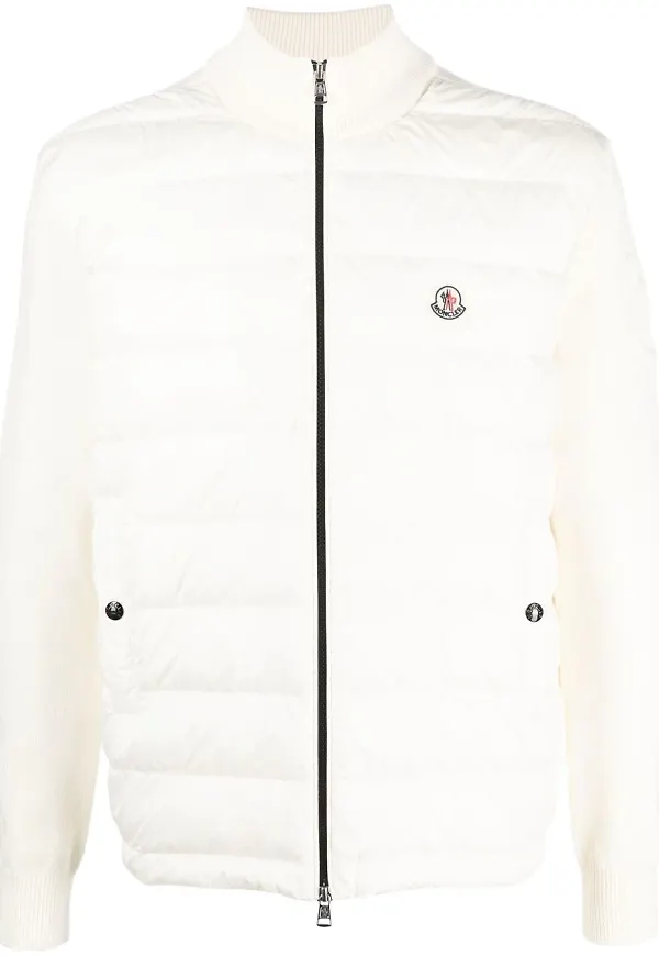 Moncler quiltad kofta med dragkedja - Neutral
