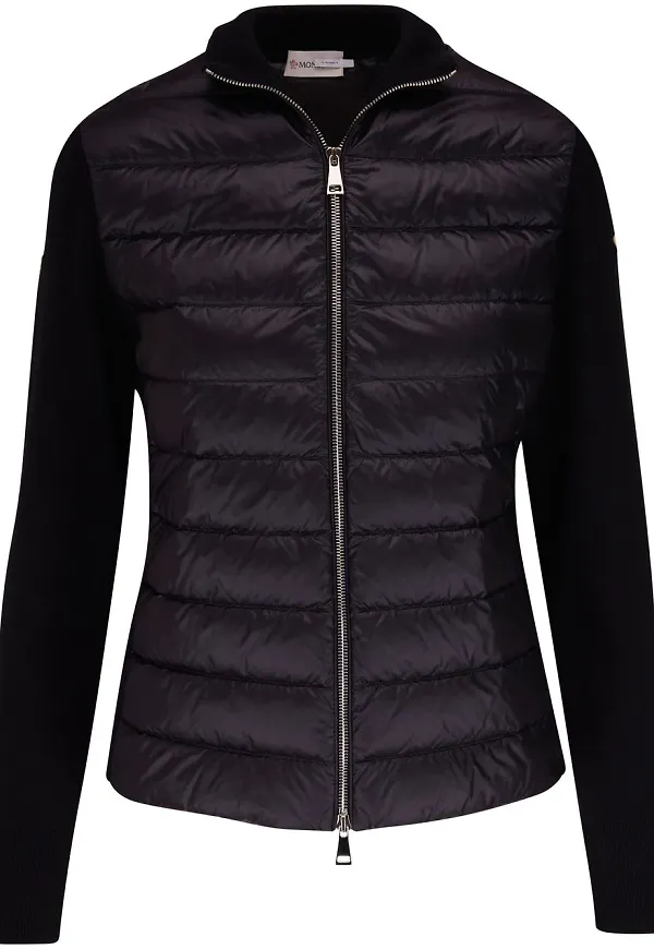 Moncler quiltad ulljacka - Svart