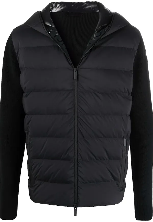 Moncler quiltad ulljacka - Svart