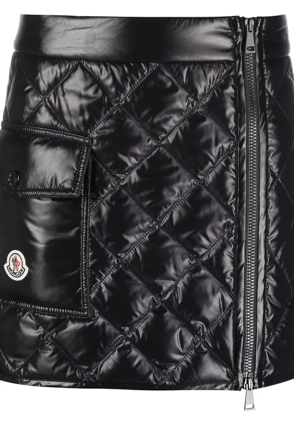 Moncler quiltad vadderad minikjol - Svart