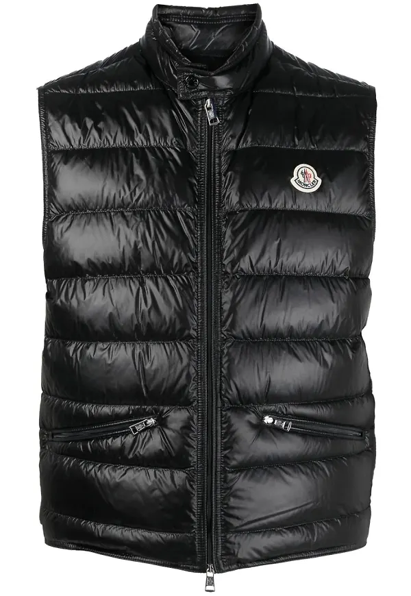 Moncler quilted logo gilet - Svart