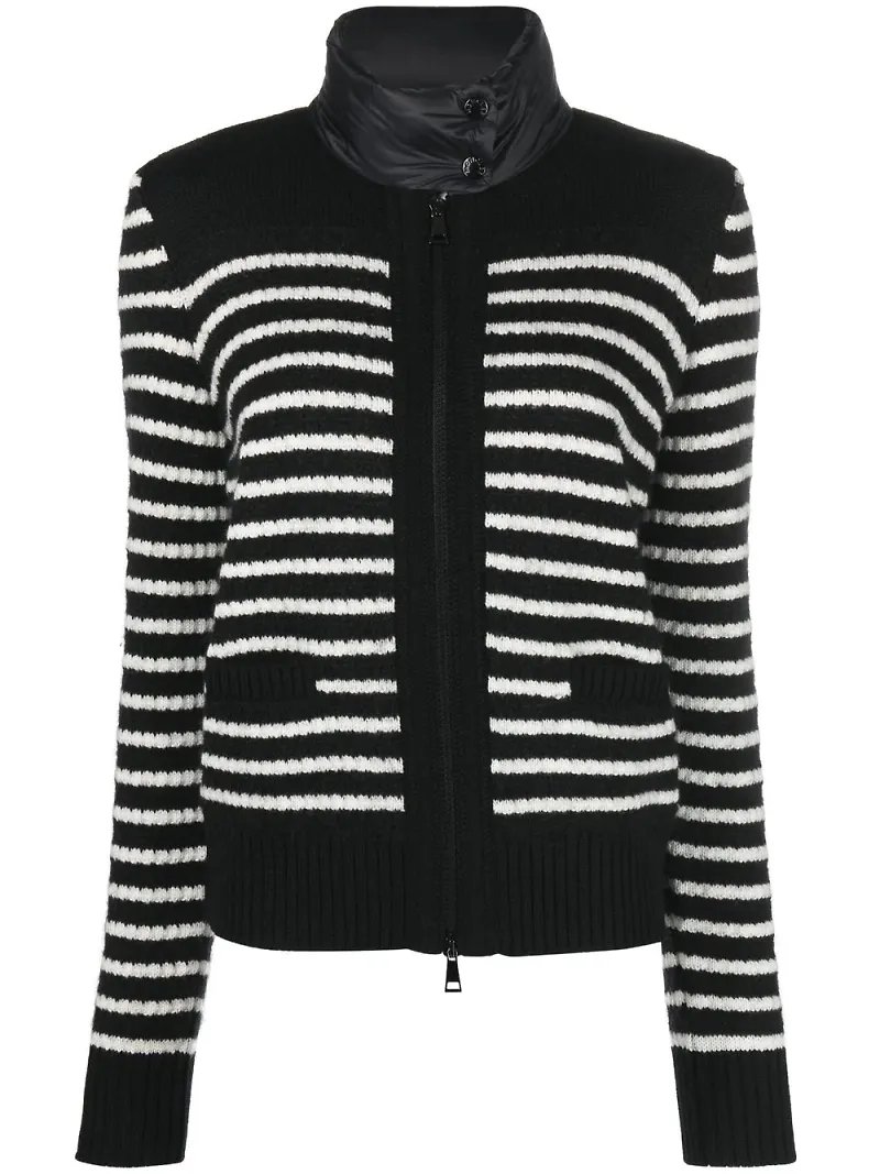 Moncler randig dunjacka - Svart