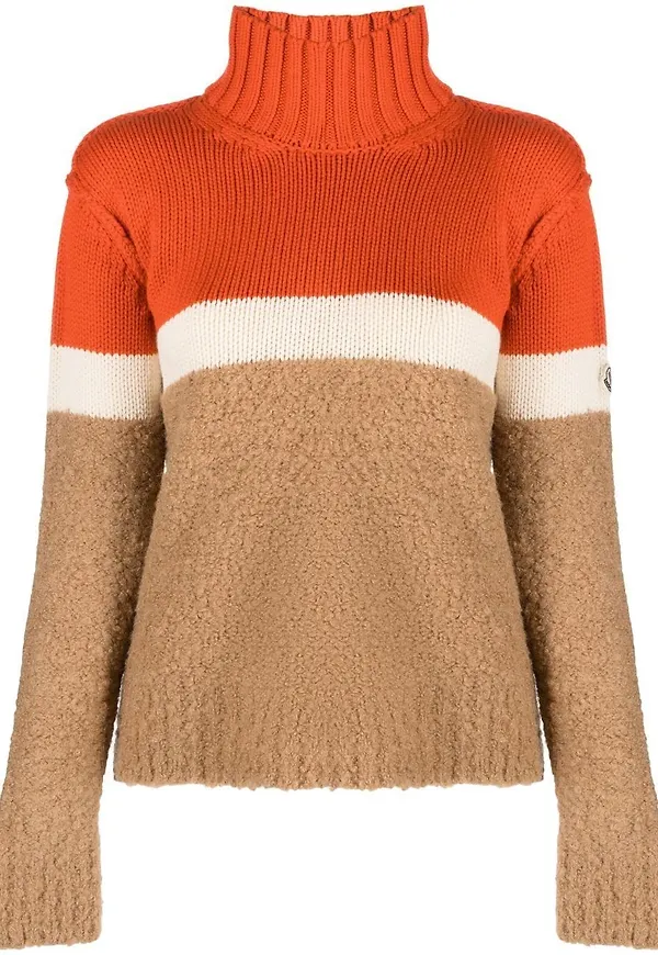 Moncler randig stickad tröja - Orange