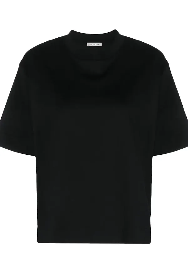 Moncler randig t-shirt med rundad hals - Svart