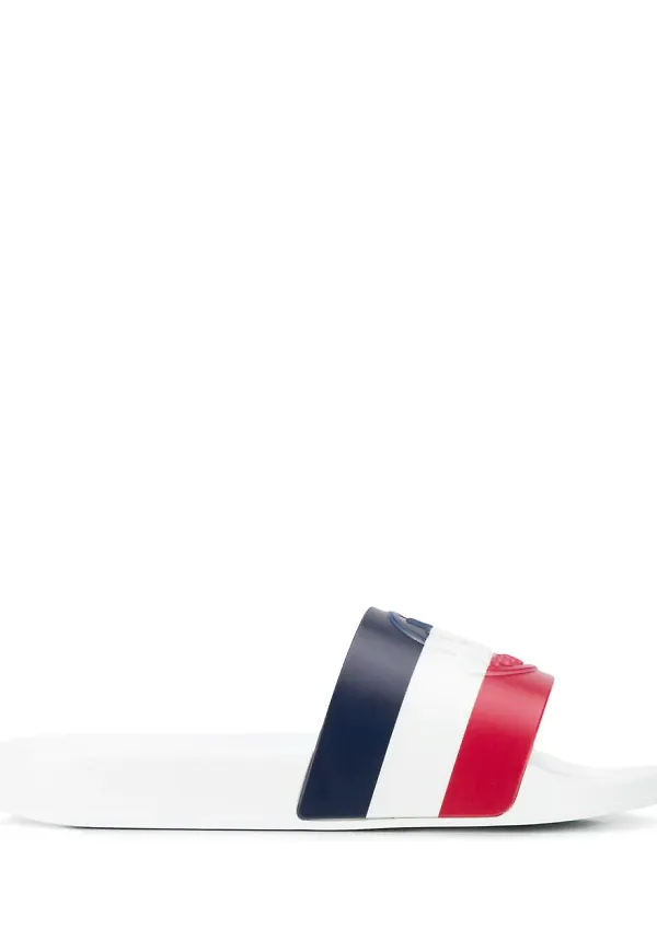 Moncler randiga tofflor - Vit