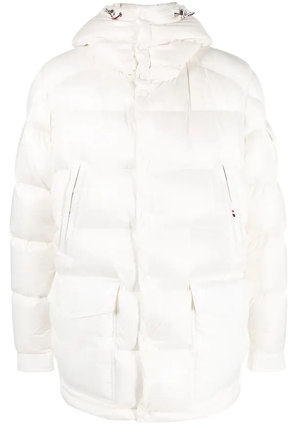 Moncler rock med tryckknapp och huva - Vit