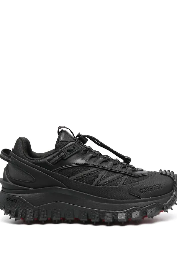 Moncler räfflade sneakers med snörning - Svart