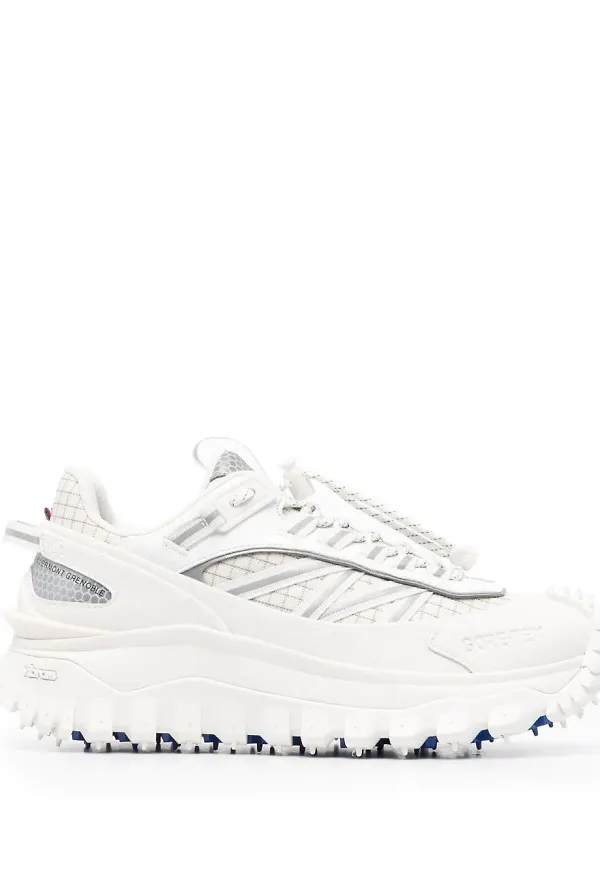 Moncler räfflade sneakers med snörning - Vit