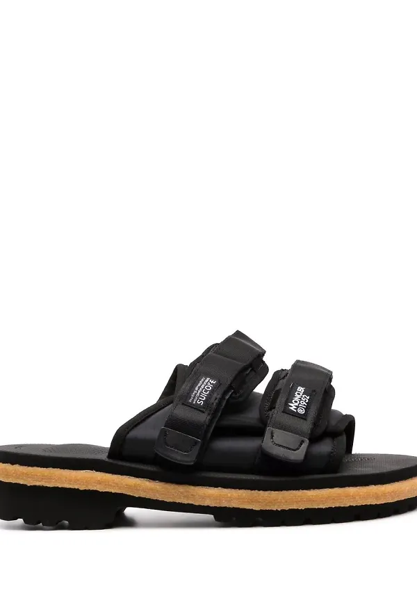Moncler sandaler med kardborreband - Svart