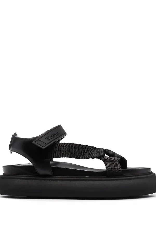 Moncler sandaler med kardborreband - Svart