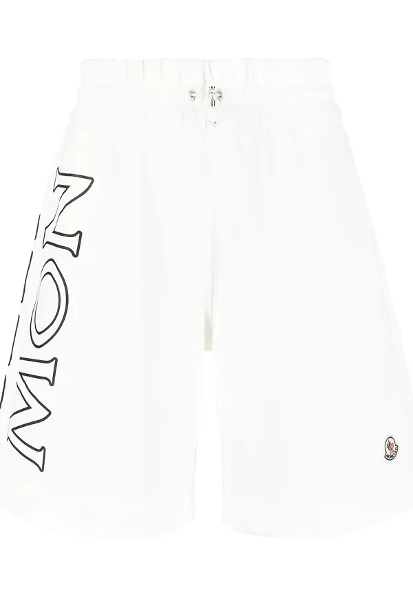 Moncler shorts med logotyp - Vit
