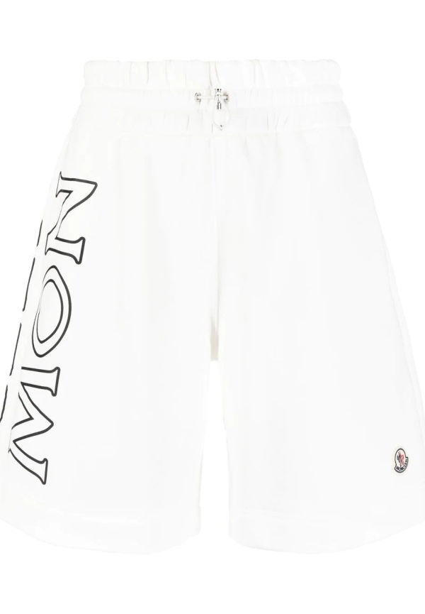 Moncler shorts med logotyp - Vit