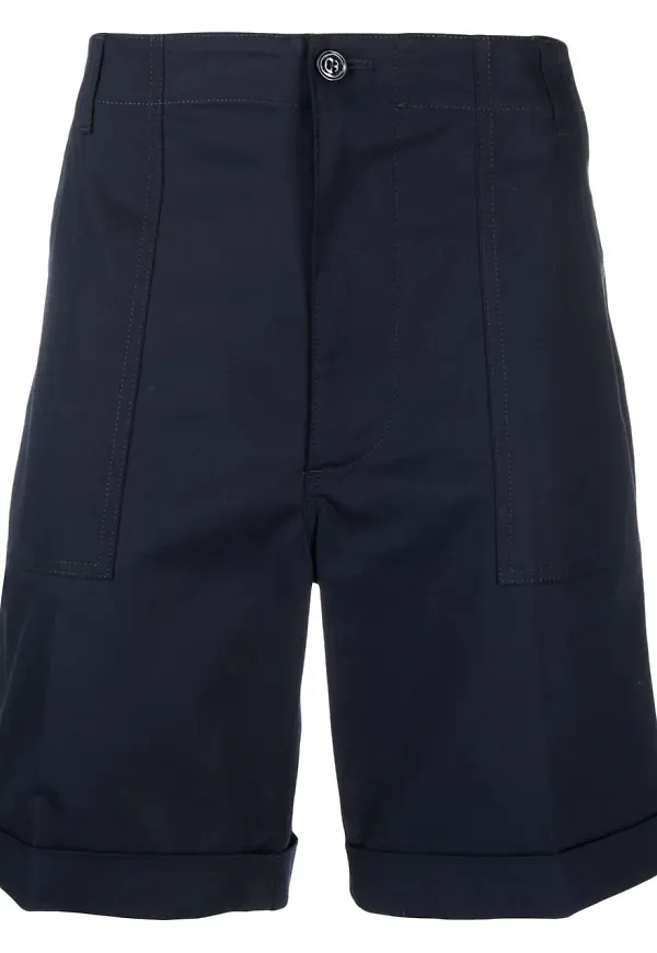 Moncler shorts med pressveck - Blå