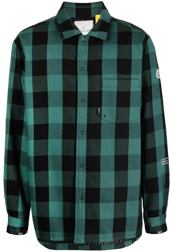 Moncler Simmon rutig skjortjacka - Grön