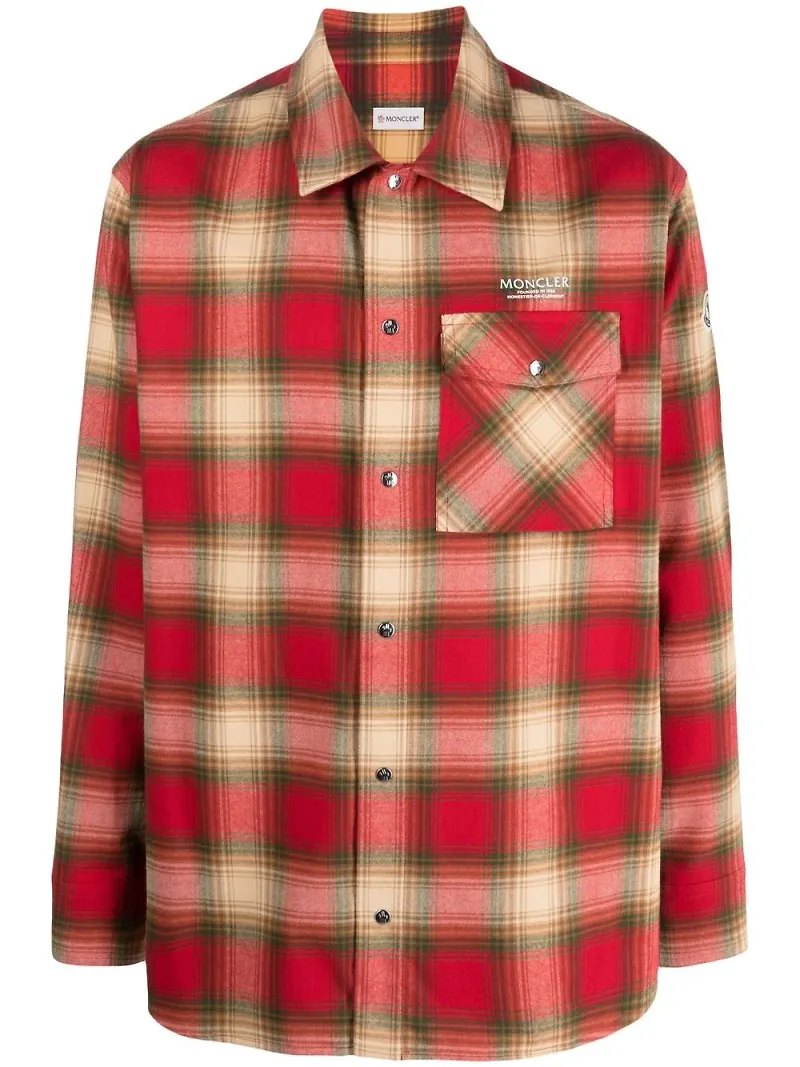 Moncler skotskrutig flanellskjorta - Röd