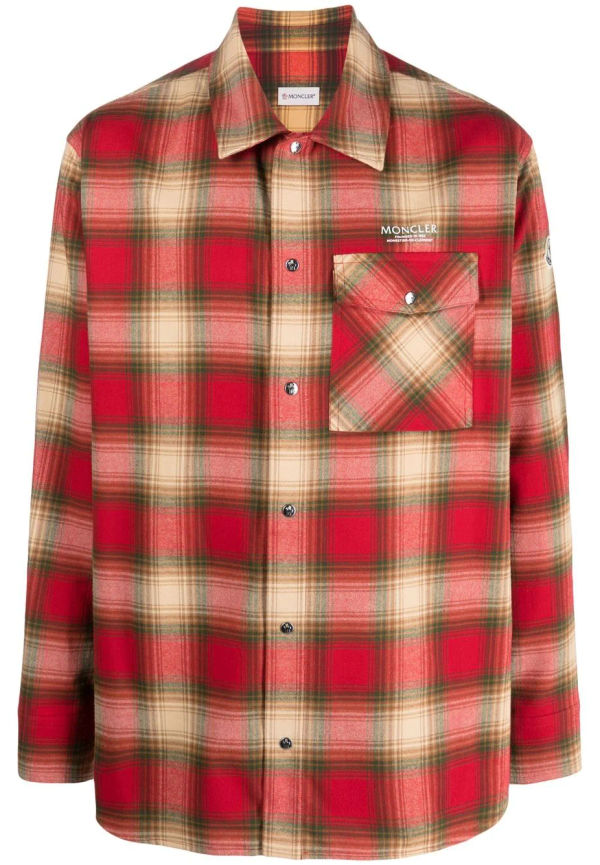 Moncler skotskrutig flanellskjorta - Röd