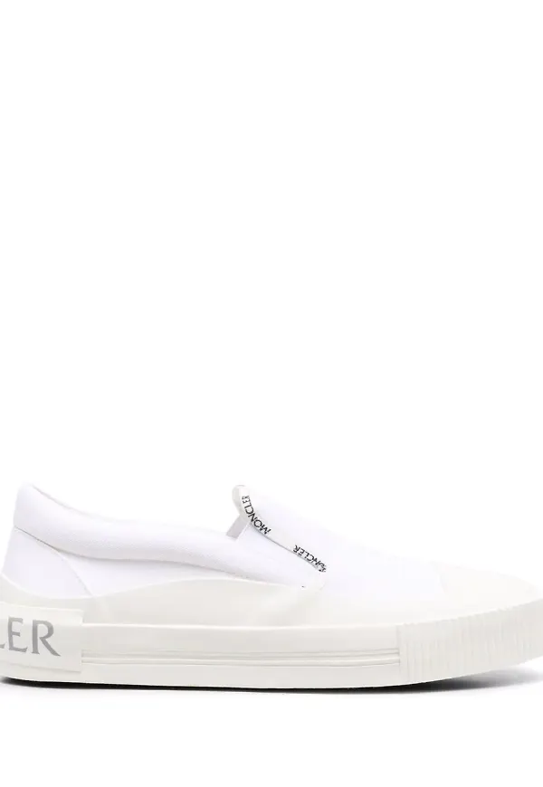 Moncler slip on-sneakers med logotypkant - Vit