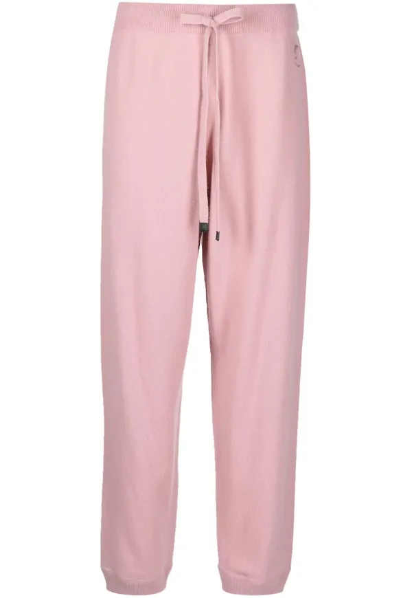 Moncler stickade trackpants i kashmir - Rosa