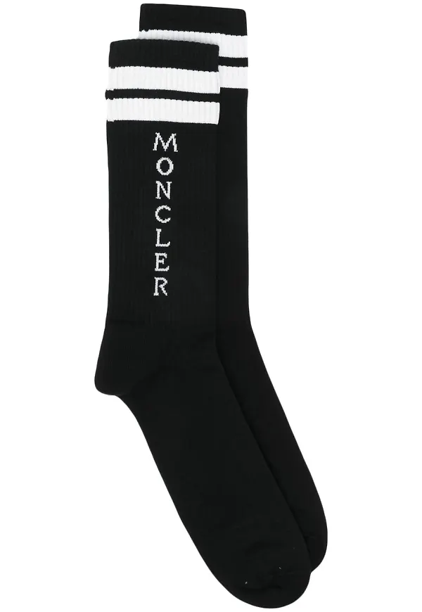 Moncler strumpor med logotyp - Svart