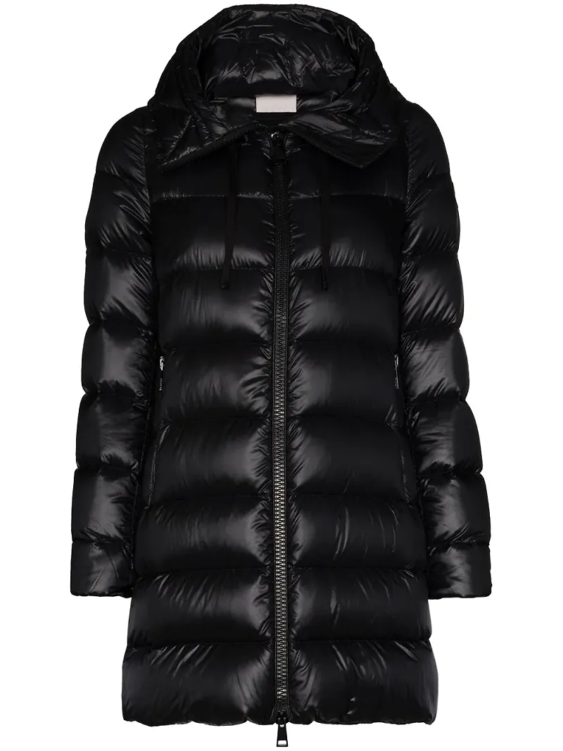 Moncler Suyen lång vadderad jacka - Svart