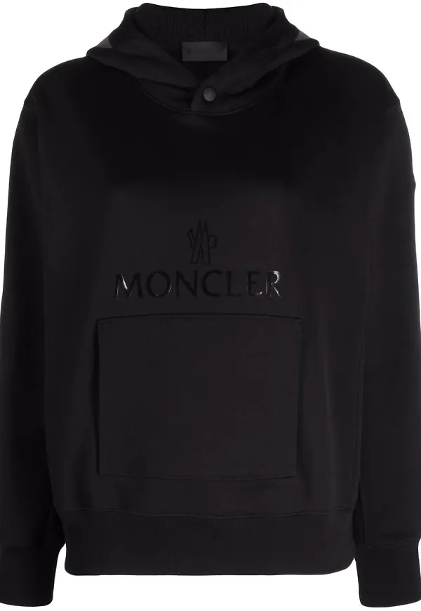 Moncler sweatshirt med huva - Svart