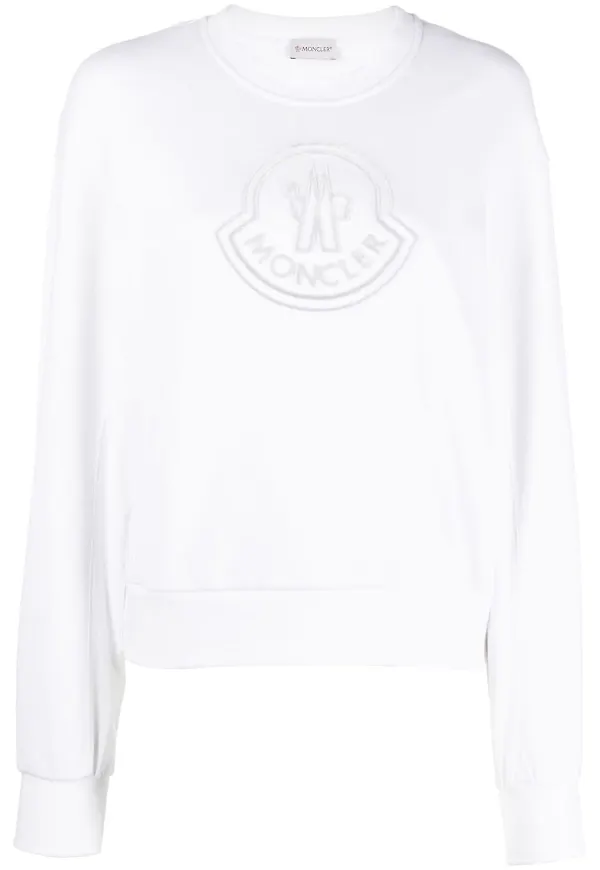 Moncler sweatshirt med logotyp - Vit